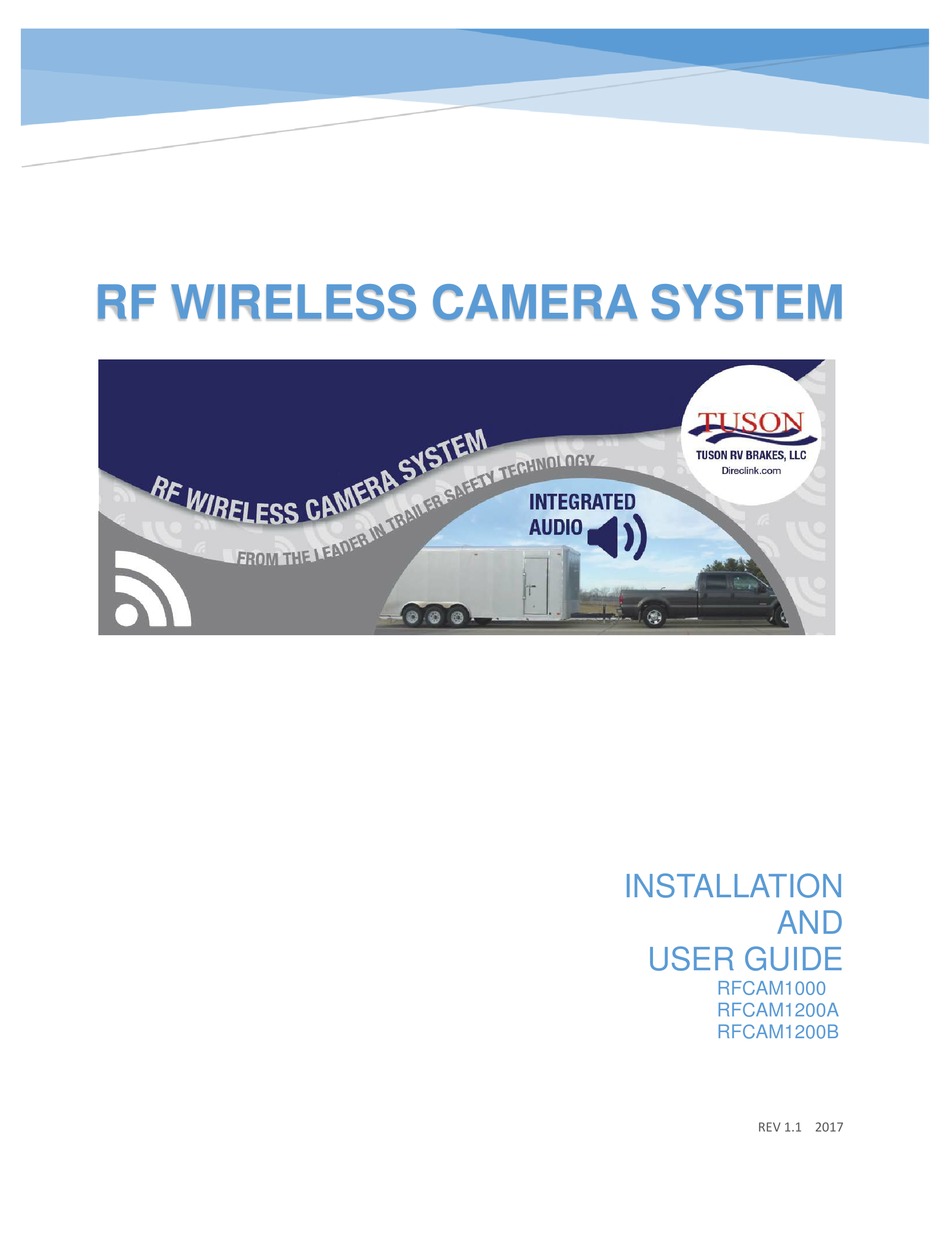 TUSON RV BRAKES RFCAM1000 INSTALLATION AND USER MANUAL Pdf Download