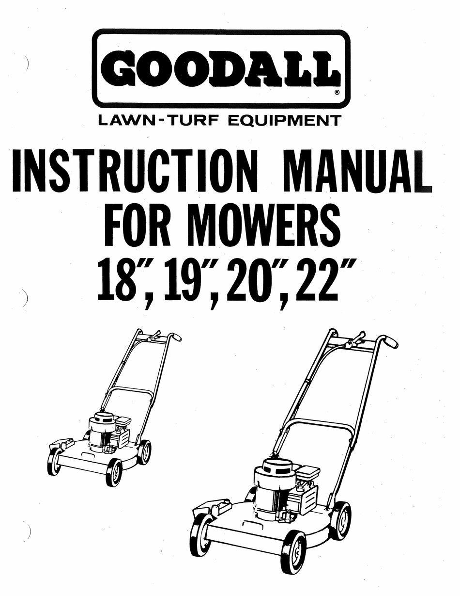 GOODALL 18 INSTRUCTION MANUAL Pdf Download ManualsLib