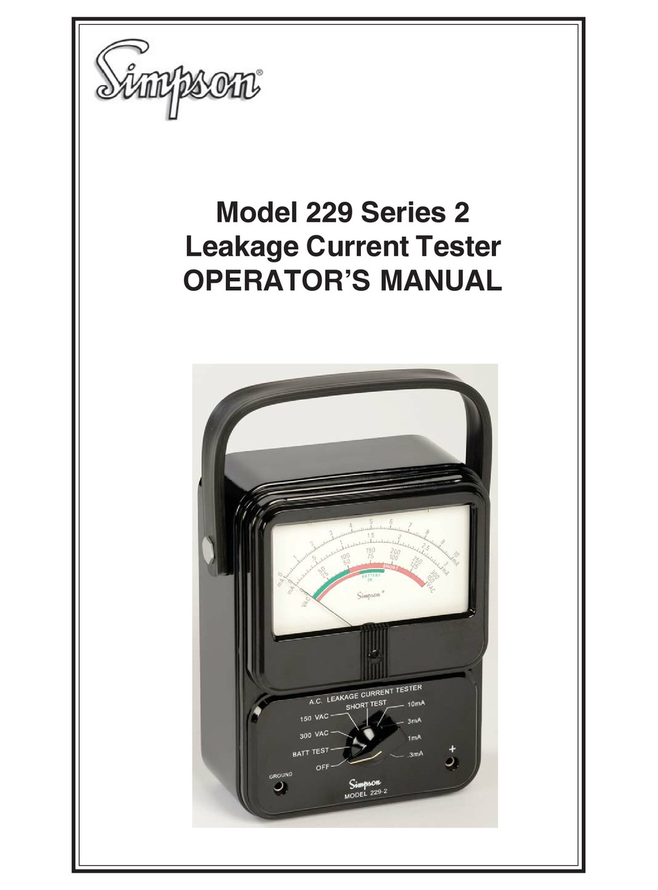 SIMPSON 2292 OPERATOR'S MANUAL Pdf Download ManualsLib