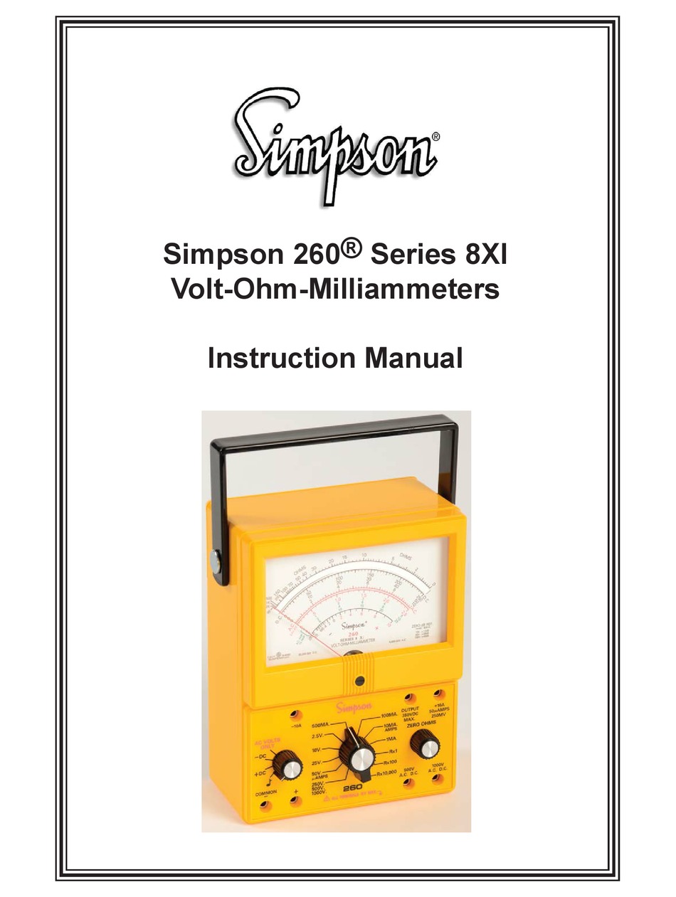 SIMPSON 2608XI INSTRUCTION MANUAL Pdf Download ManualsLib