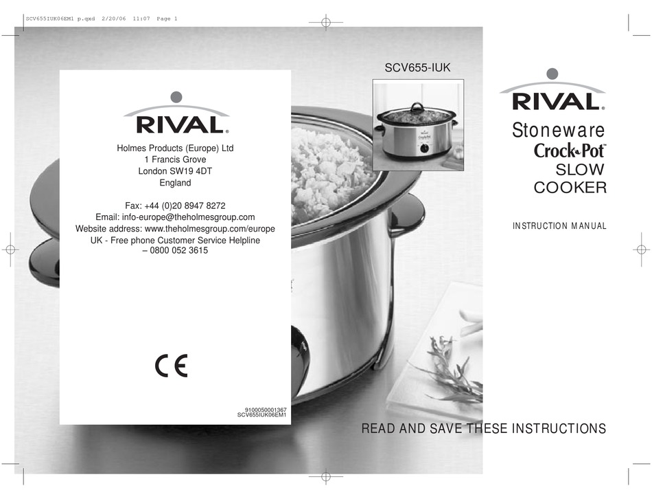 RIVAL CROCK POT INSTRUCTION MANUAL Pdf Download ManualsLib