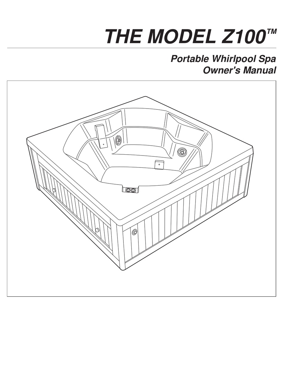 JACUZZI Z100 OWNER'S MANUAL Pdf Download ManualsLib