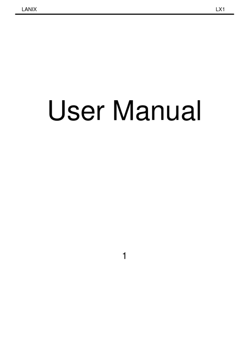 LANIX LX1 USER MANUAL Pdf Download | ManualsLib