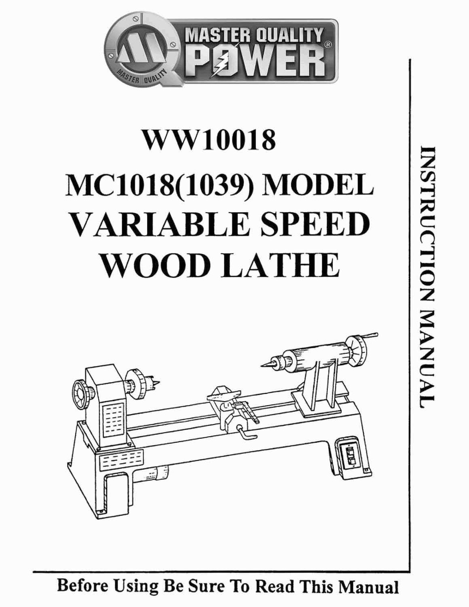 mc 900 wood lathe manuals