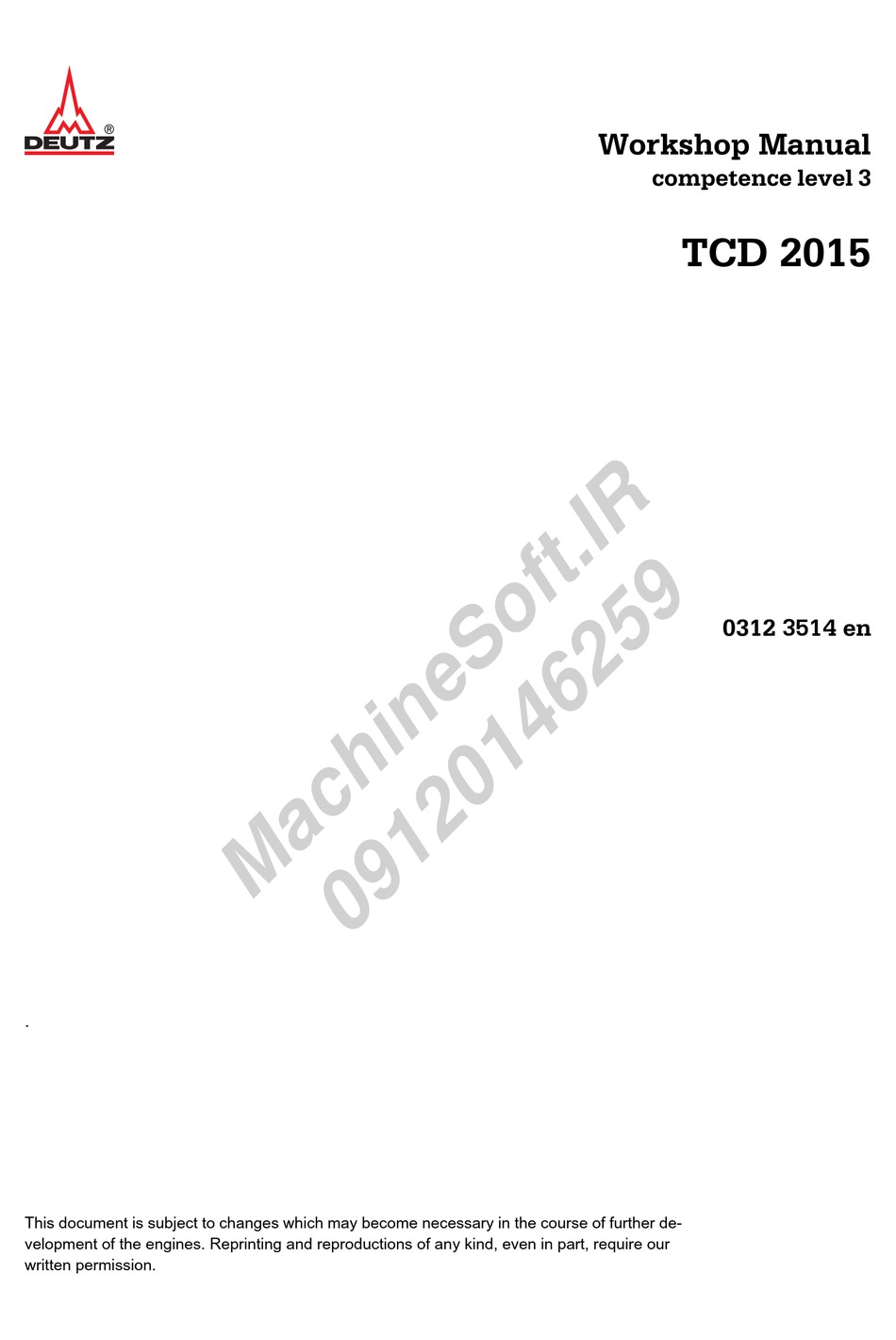 deutz 2015 part manual