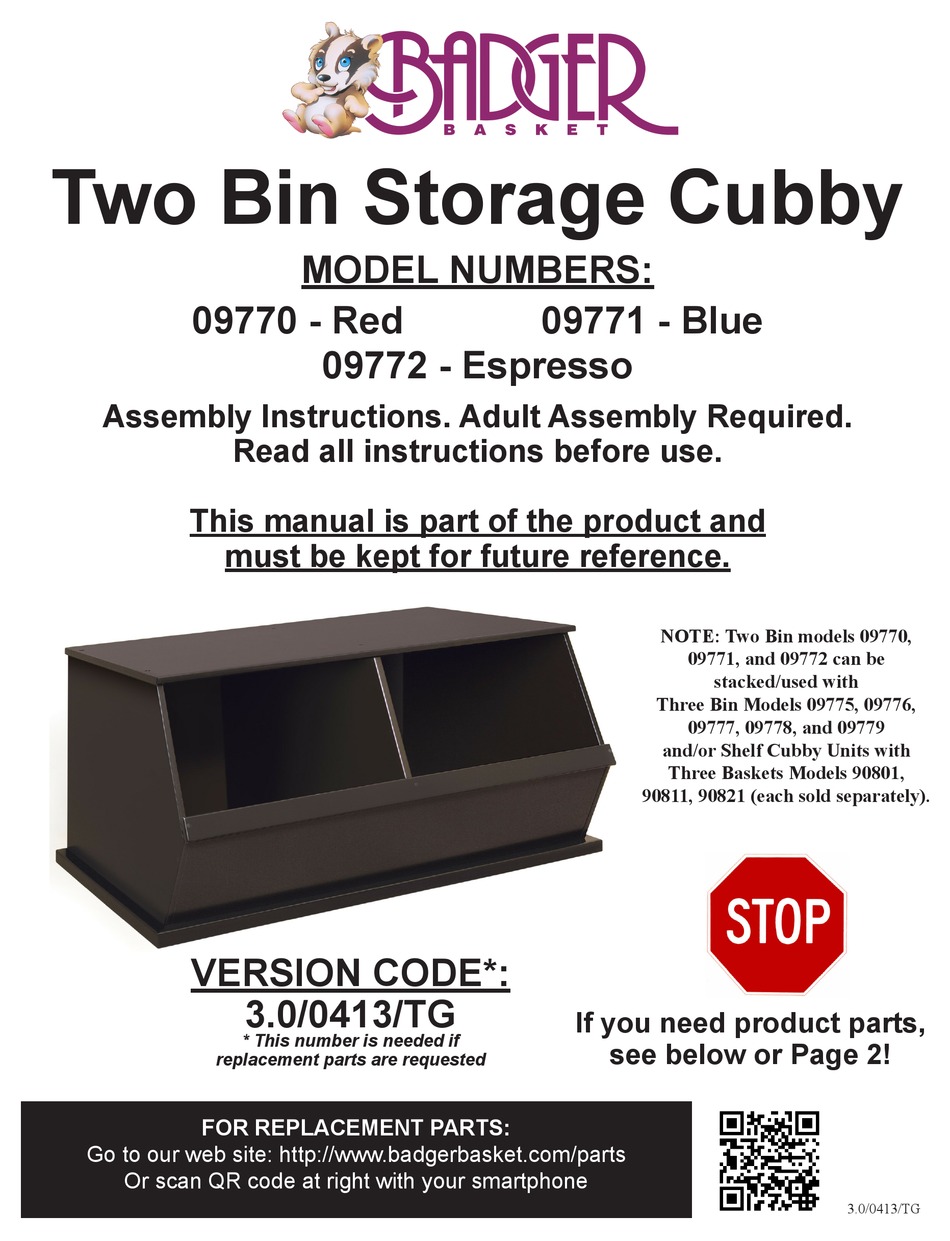 BADGER BASKET 09771 ASSEMBLY INSTRUCTIONS Pdf Download ManualsLib