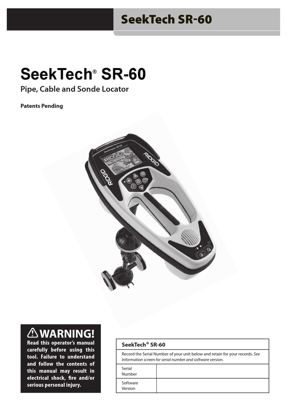 Ridgid Seektech Sr 60 Manual Pdf Download Manualslib Ridgid Seektech Sr 60 Manual Pdf Download Manualslib