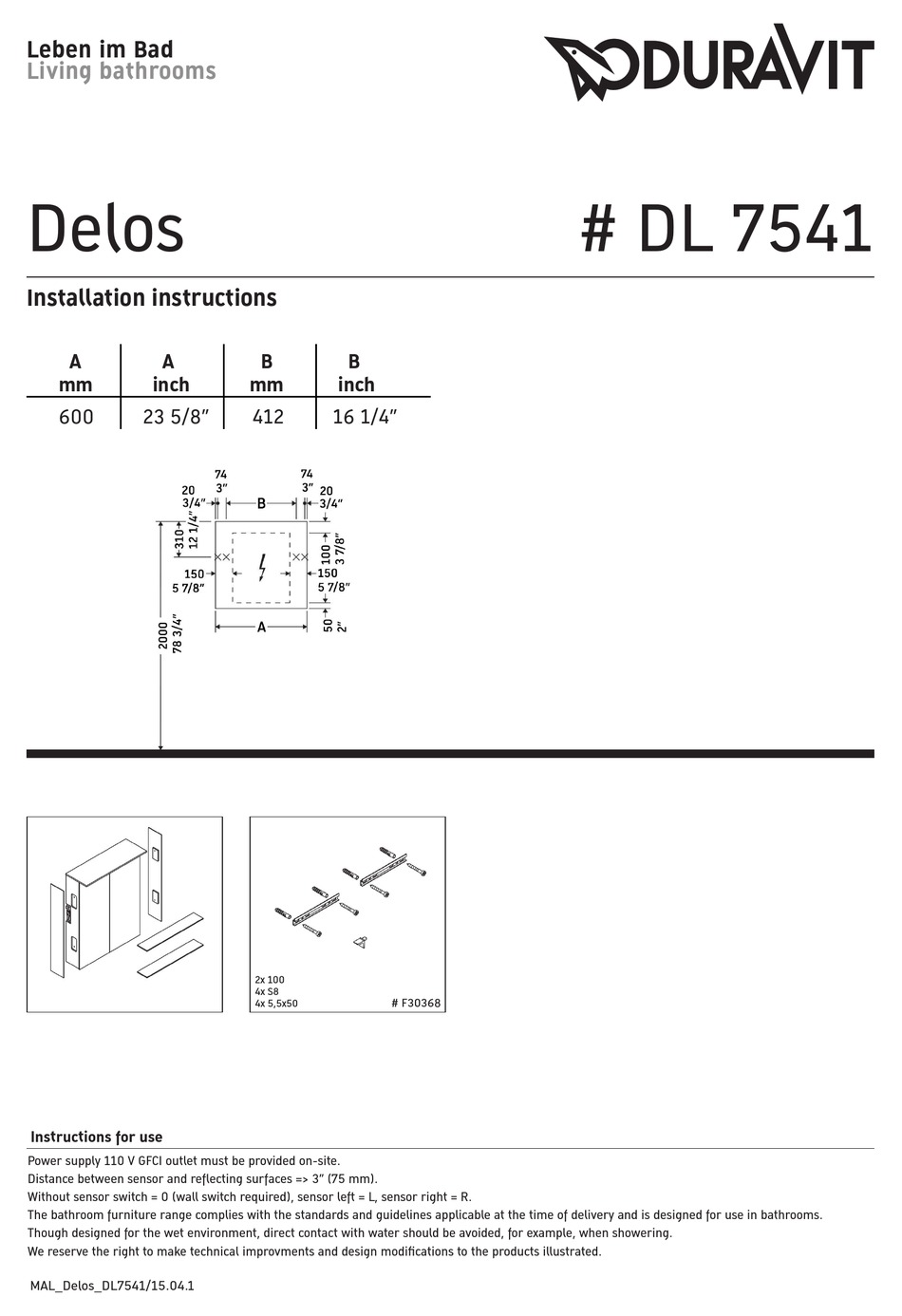 duravit-dl-7541-installation-instructions-pdf-download-manualslib