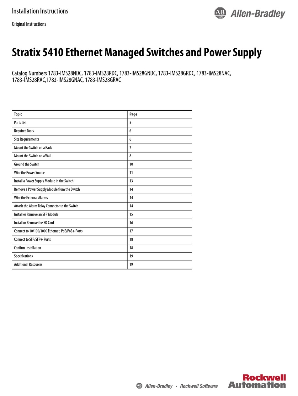 allen bradley 802t catalog on Allen Bradley 1783 Ims28ndc Installation Instructions Manual Pdf Download Manualslib