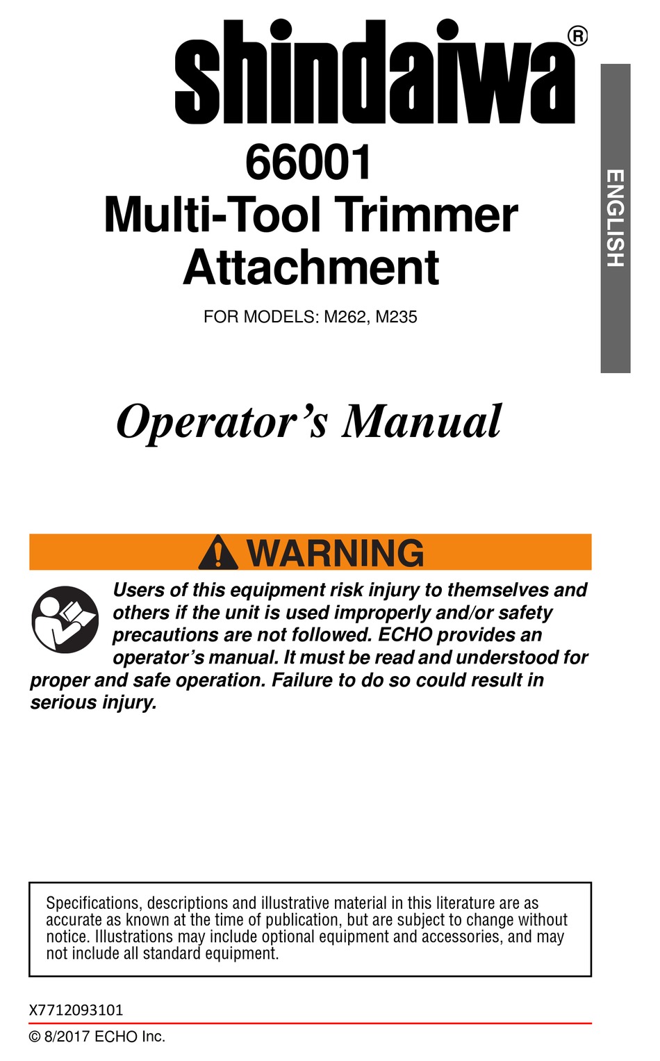 SHINDAIWA 66001 OPERATOR'S MANUAL Pdf Download | ManualsLib