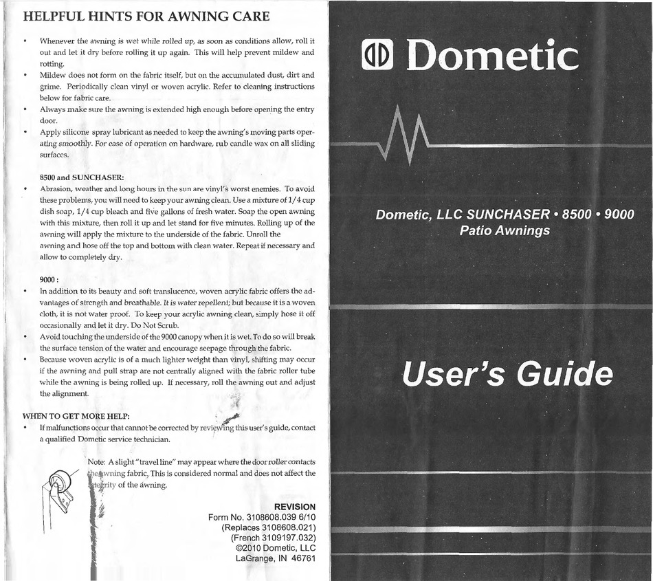 DOMETIC 8500 USER MANUAL Pdf Download | ManualsLib