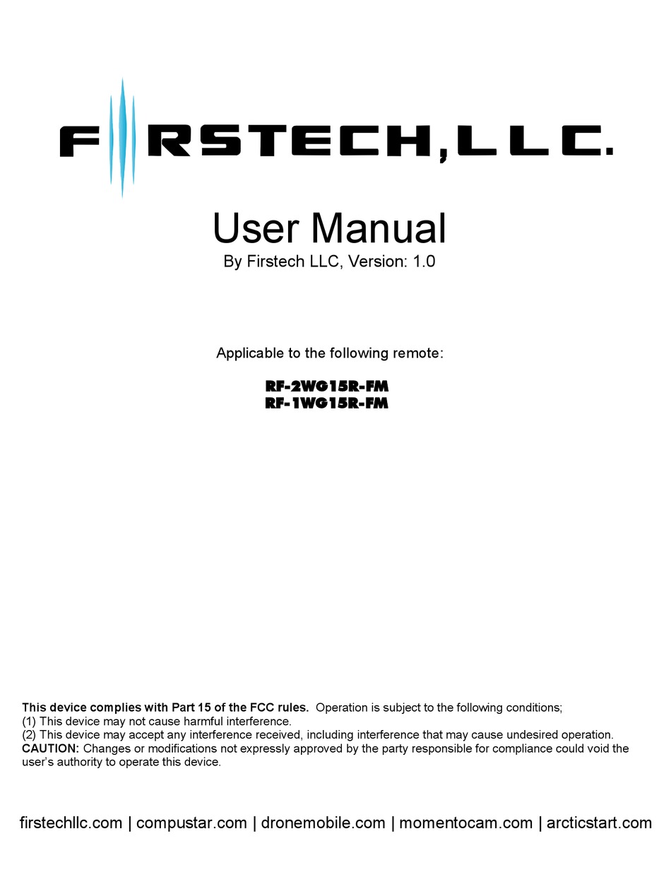 FIRSTECH COMPUSTAR FMX RF-2WG15R-FM USER MANUAL Pdf Download | ManualsLib