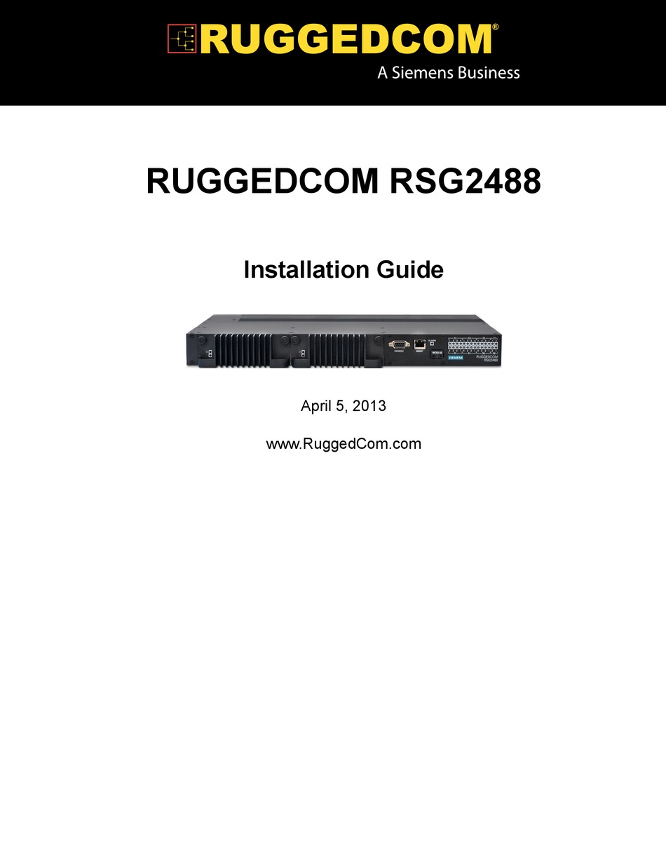 Ruggedcom Rsg24 Installation Manual Pdf Download Manualslib