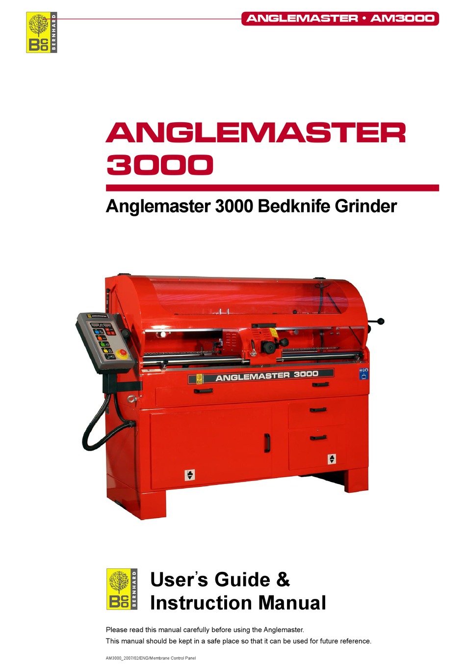BERNHARD ANGLEMASTER 3000 USER MANUAL AND INSTRUCTION MANUAL Pdf