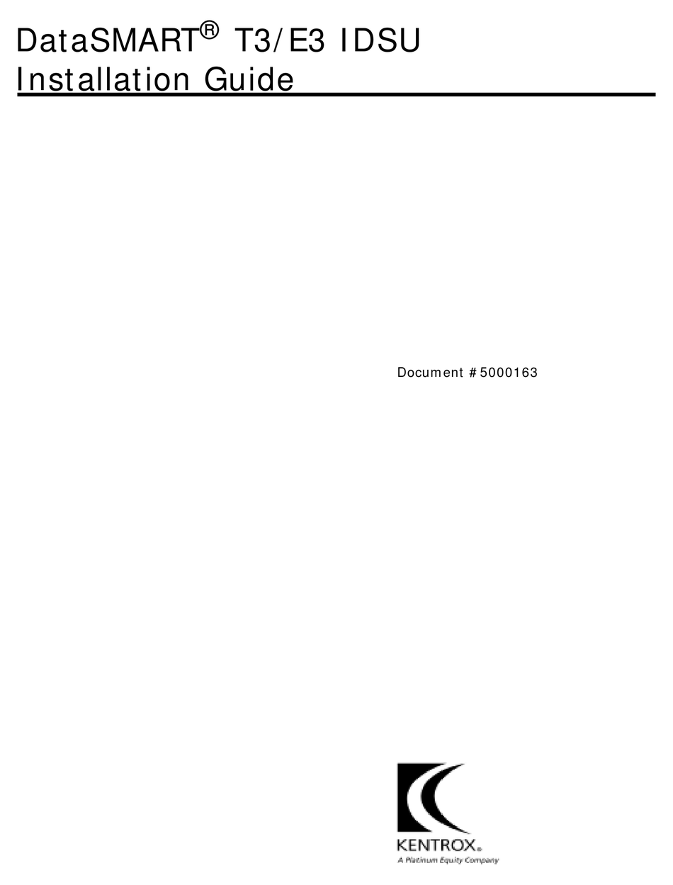KENTROX DATASMART T3/E3 IDSU INSTALLATION MANUAL Pdf Download ManualsLib