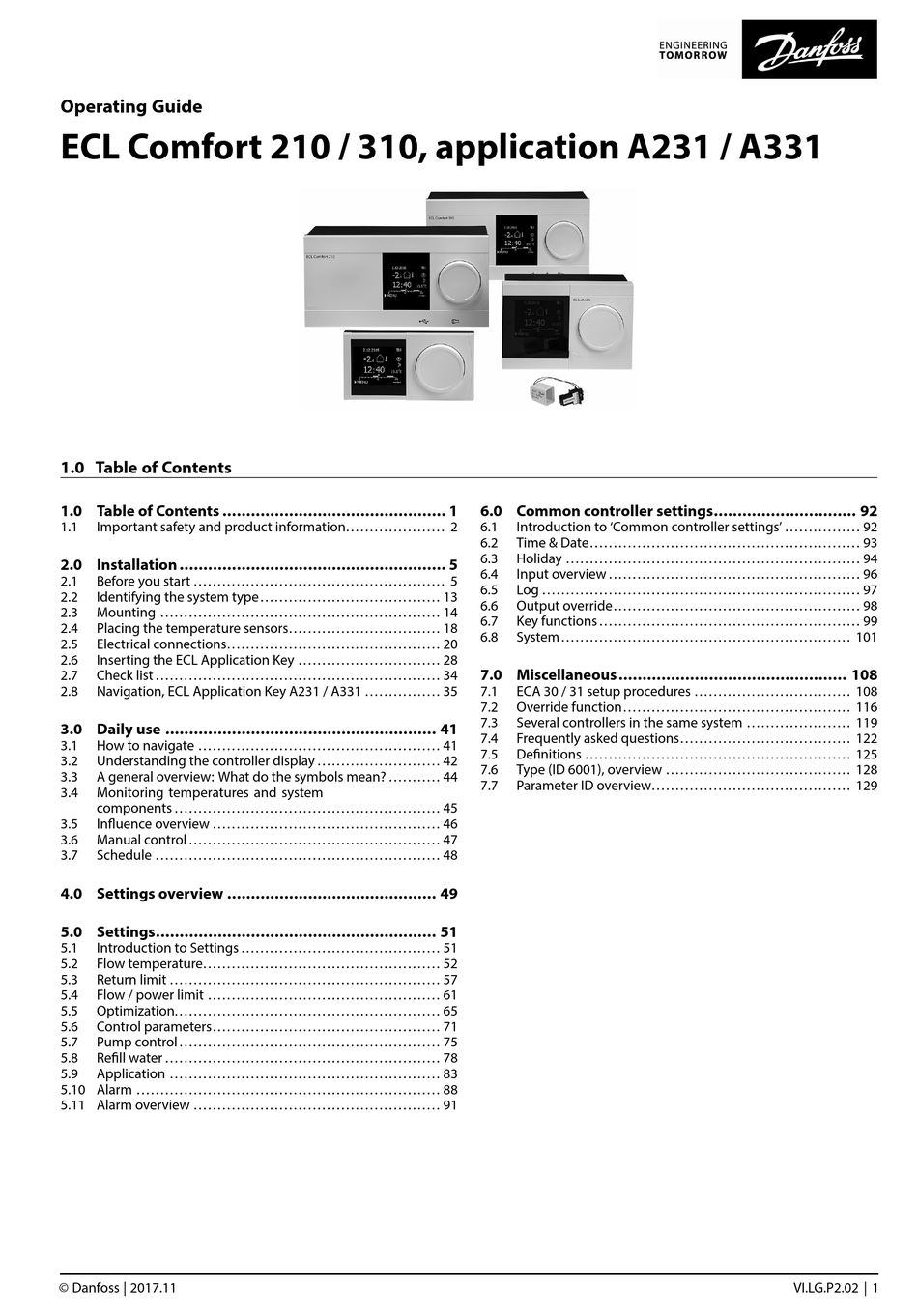 DANFOSS ECL COMFORT 210 OPERATING MANUAL Pdf Download | ManualsLib