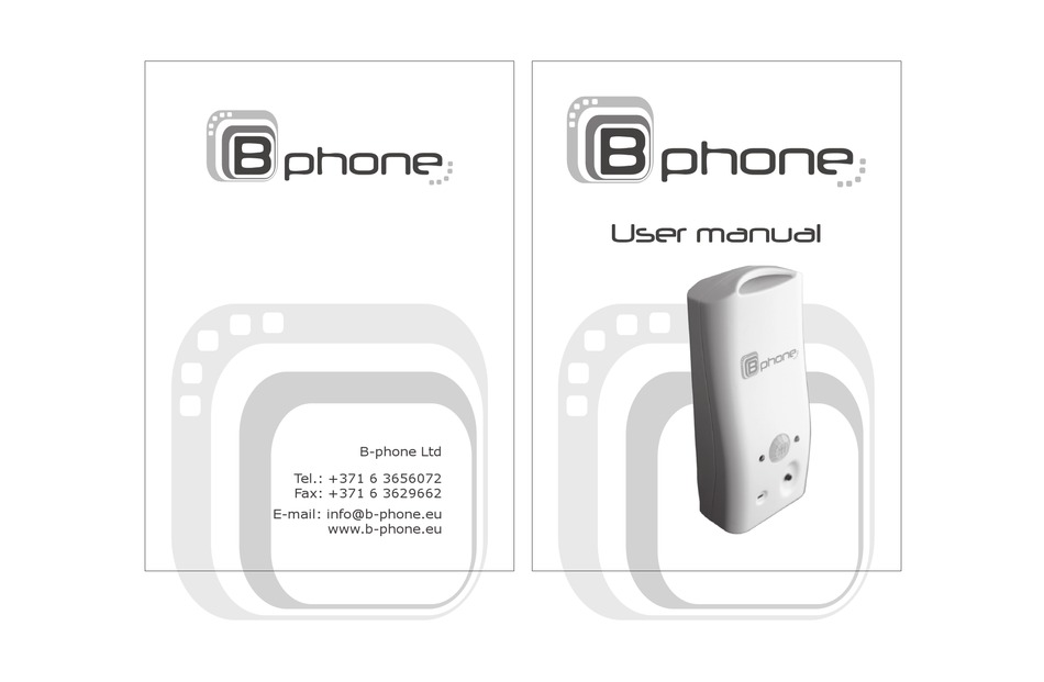 B-PHONE USER MANUAL Pdf Download | ManualsLib