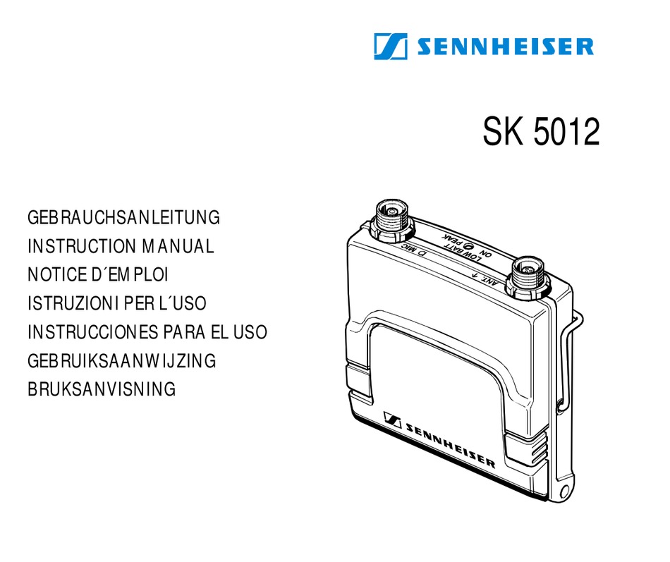 SENNHEISER SK 5012 INSTRUCTION MANUAL 