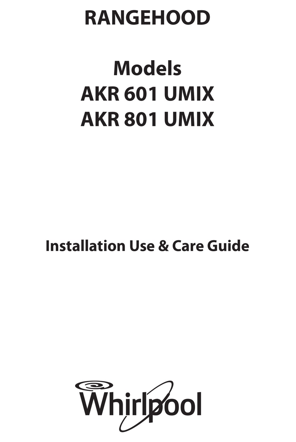 Product Sheet; Control Panel; Replacing Bulbs - Whirlpool AKR 601 UMIX  Installation, Use And Care Manual [Page 8]  ManualsLib
