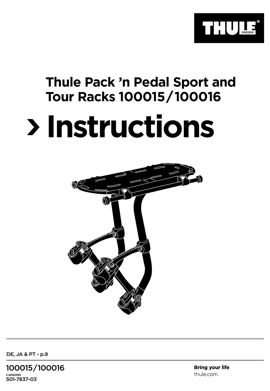 thule pack n pedal sport rack