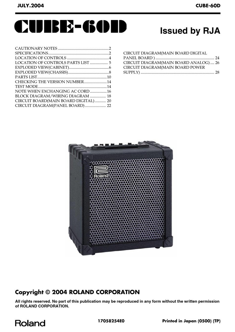 manual roland cube 20x amplifier repair