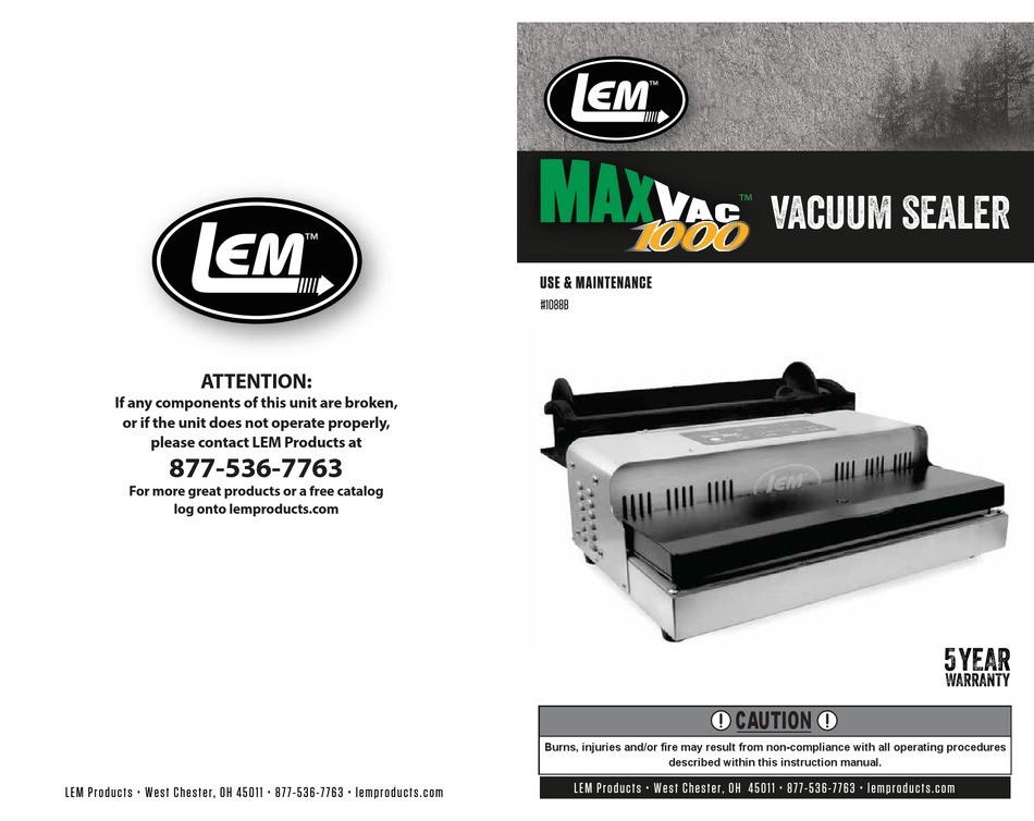 Lem Products 1088B MaxVac 1000 Vacuum Sealer with Bag Holder & Cutter