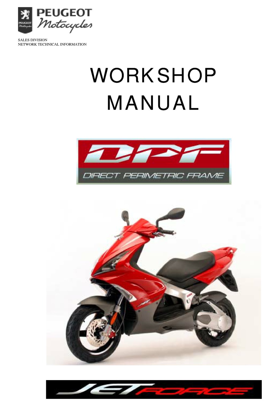 PEUGEOT MOTORCYCLES JETFORCE 50 CC 2002 WORKSHOP MANUAL Pdf Download