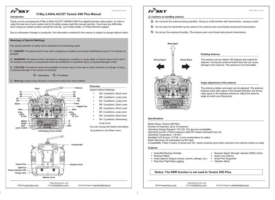 Frsky Taranis X9d Plus Manual Pdf Download Manualslib