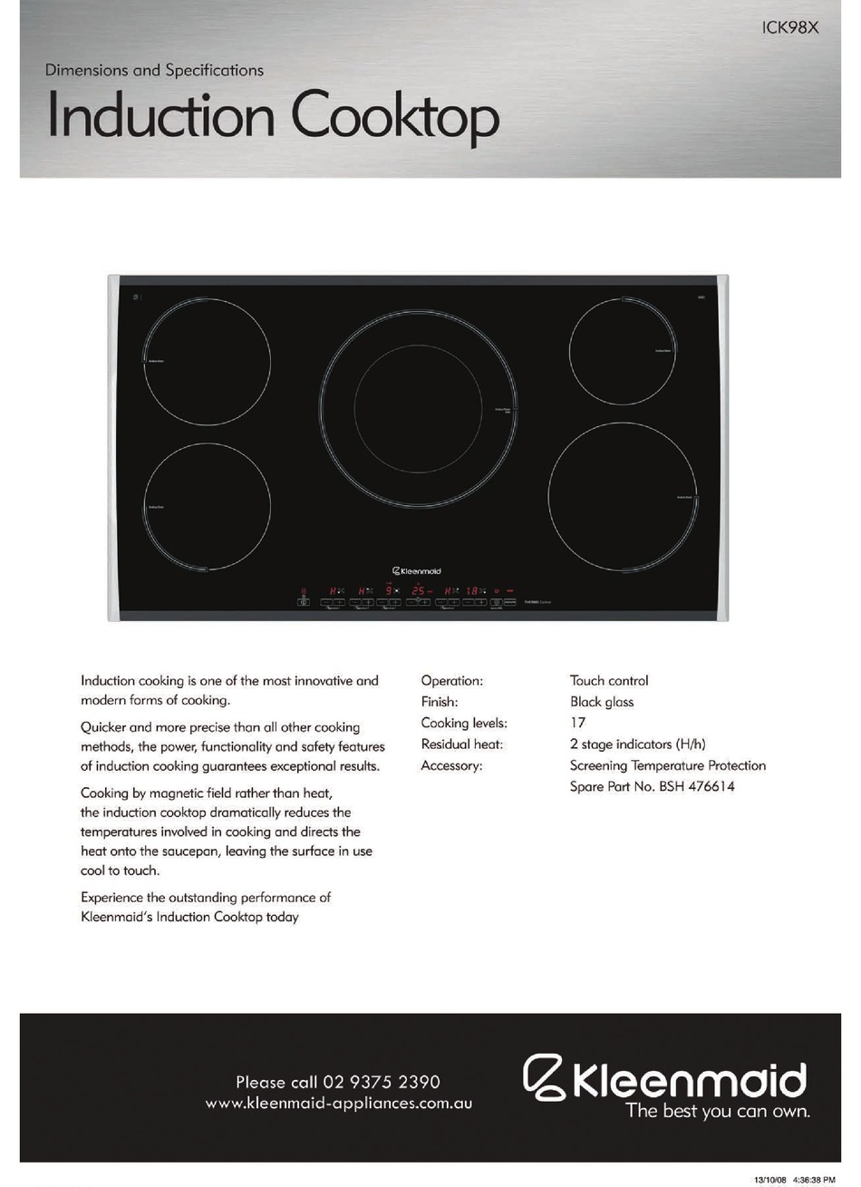 KLEENMAID ICK98X DIMENSION MANUAL Pdf Download ManualsLib
