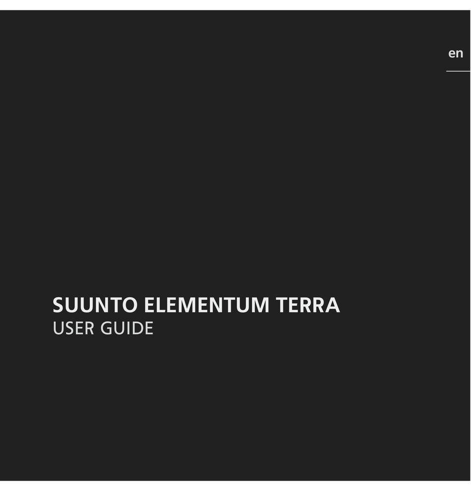 SUUNTO ELEMENTUM TERRA USER MANUAL Pdf Download | ManualsLib