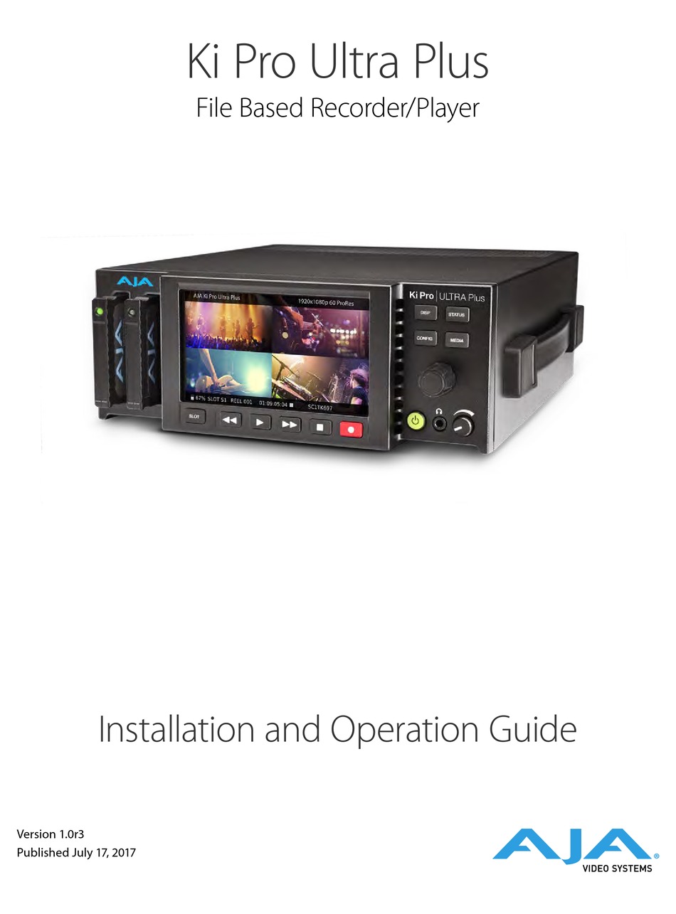 AJA KI PRO ULTRA PLUS INSTALLATION AND OPERATION MANUAL Pdf Download