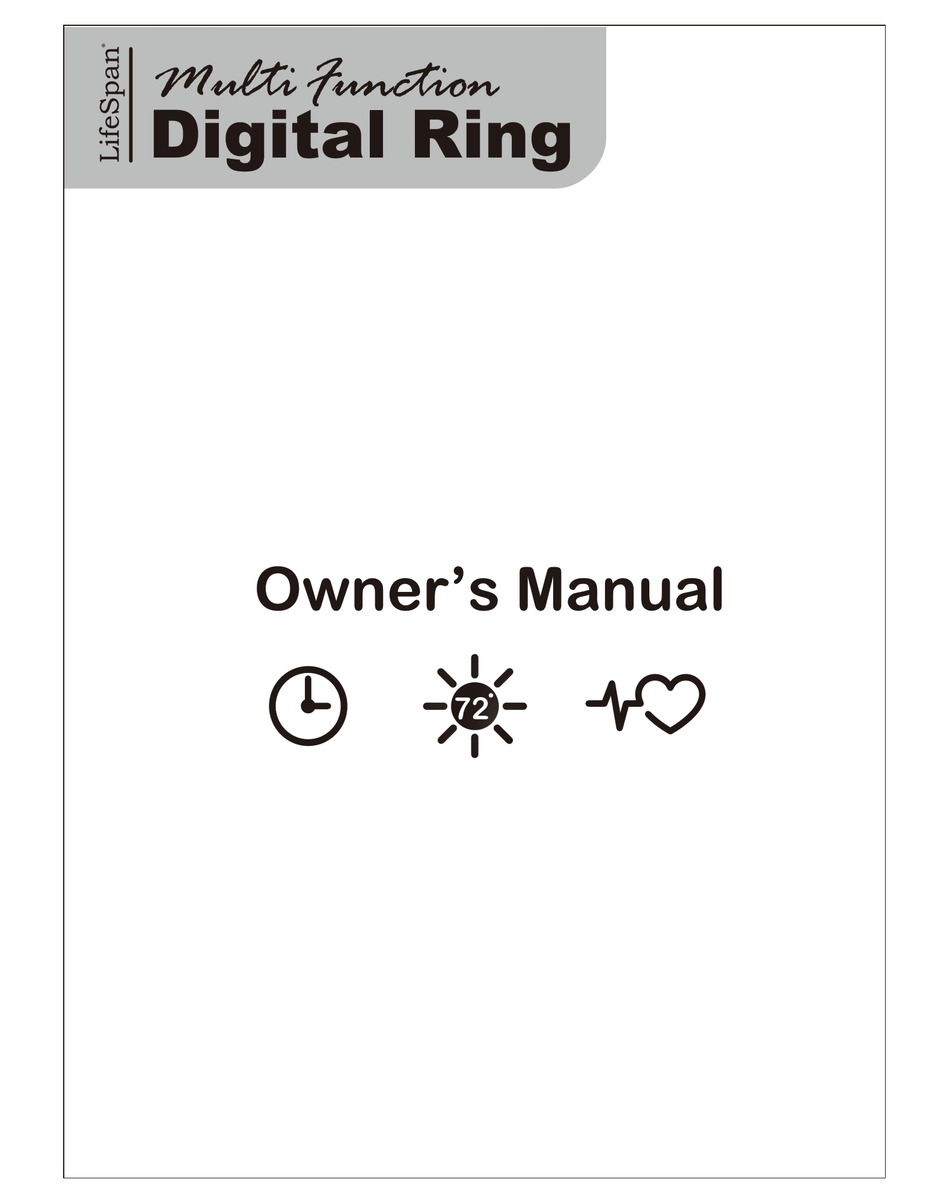 LIFESPAN DIGITAL RING OWNER'S MANUAL Pdf Download | ManualsLib