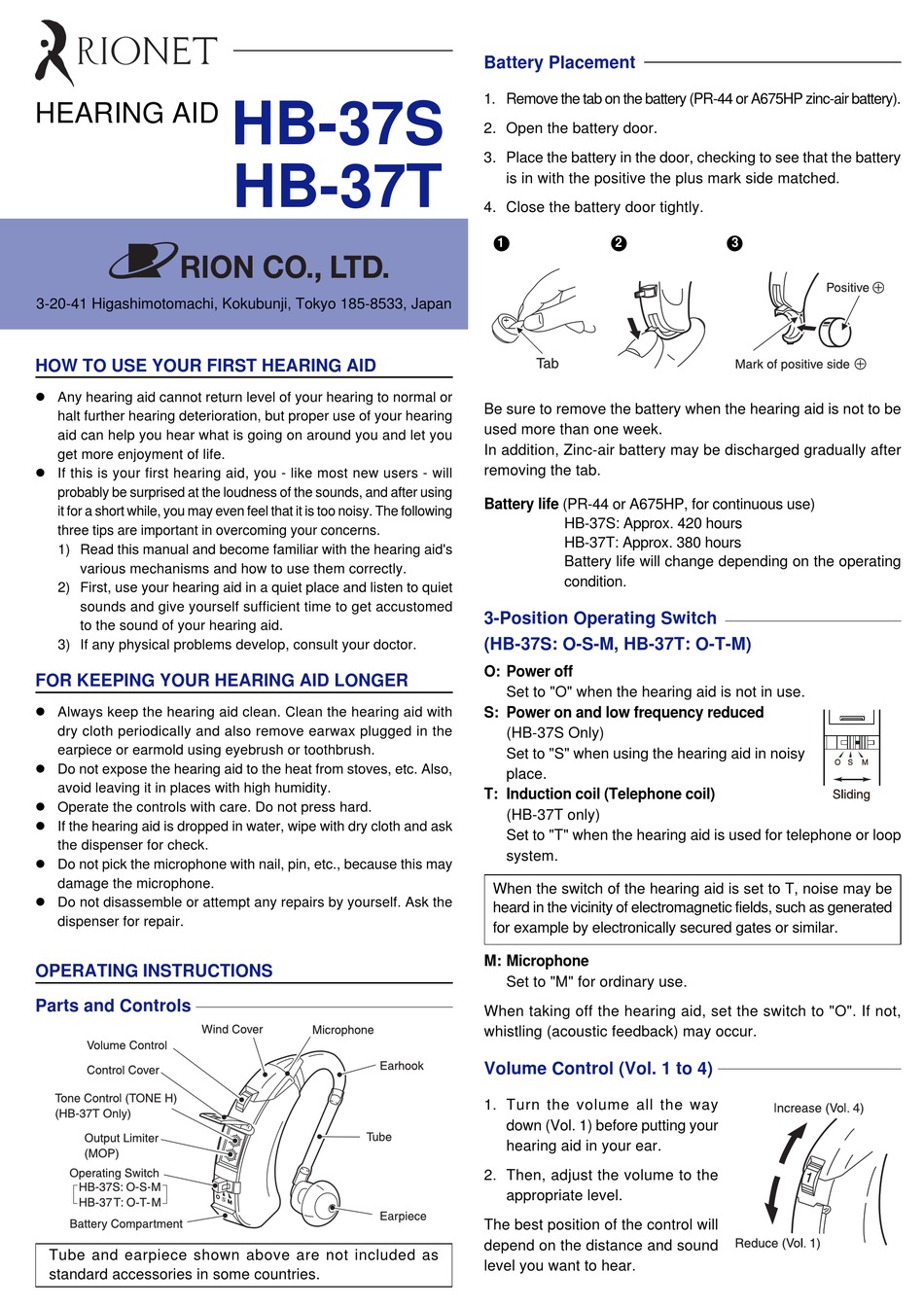 RIONET HB 37S INSTRUCTION MANUAL Pdf Download ManualsLib