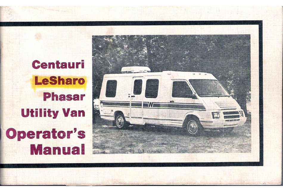 WINNEBAGO CENTAURI OPERATOR'S MANUAL Pdf Download ManualsLib