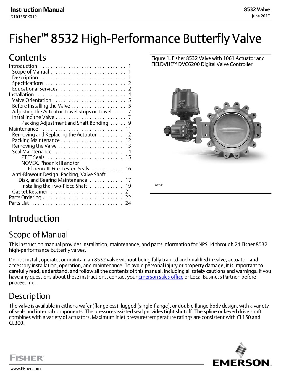 EMERSON FISHER 8532 INSTRUCTION MANUAL Pdf Download | ManualsLib