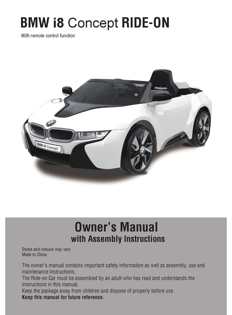 Bmw i8 concept toy hotsell car manual