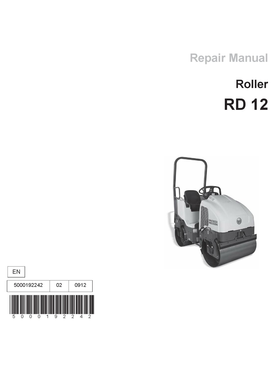 Wacker Neuson Rd 12a Repair Manual Pdf Download Manualslib