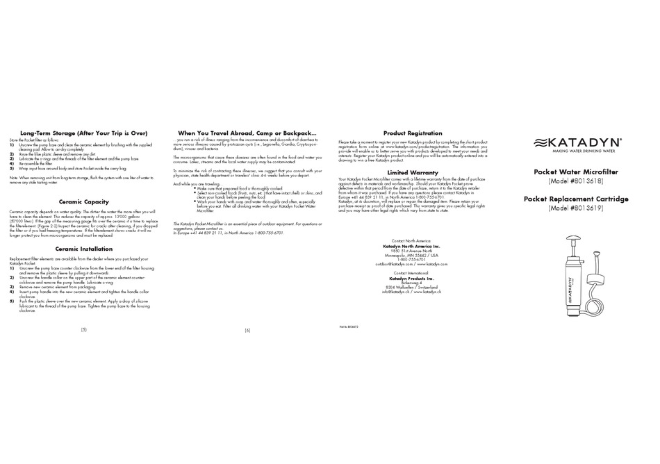 KATADYN 8013618 INSTRUCTION MANUAL Pdf Download ManualsLib