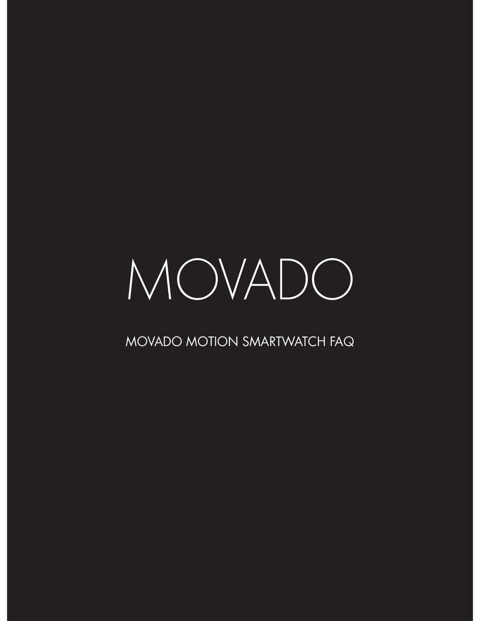 MOVADO MOTION X FAQ Pdf Download ManualsLib