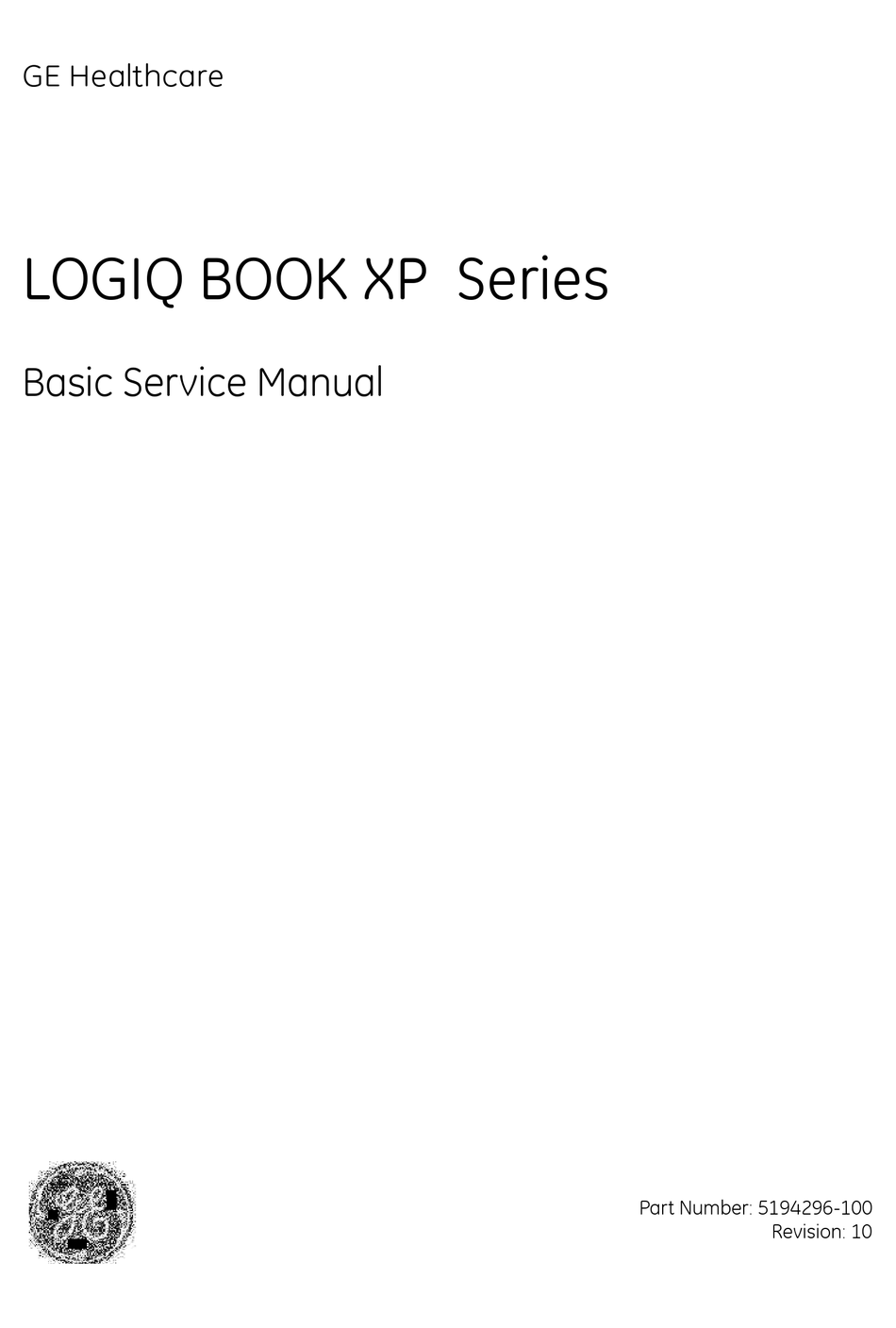 Ge Healthcare Logiq Book Xp Series Basic Service Manual Pdf Download Manualslib