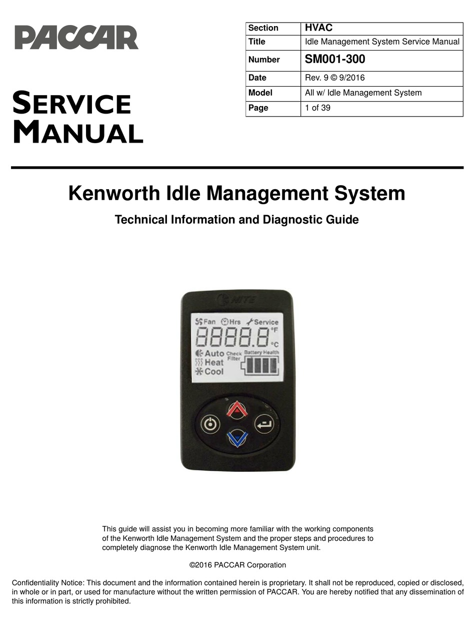 PACCAR SM001-300 SERVICE MANUAL Pdf Download | ManualsLib
