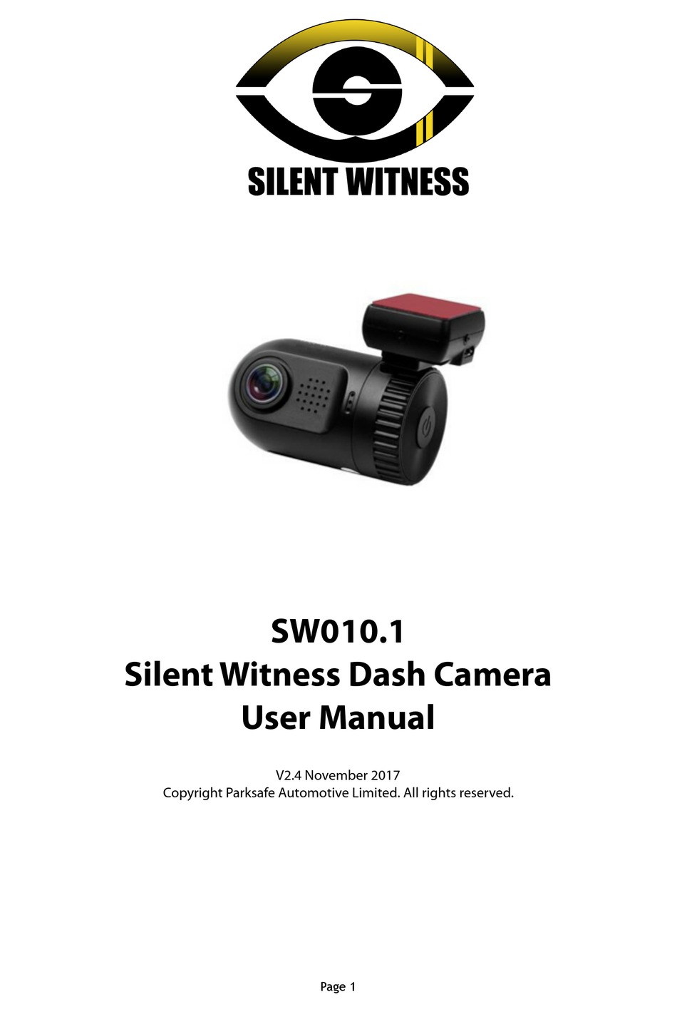 Insurance Approved Silent Witness SW010 Full HD Dash Camera GPS Crash Accident