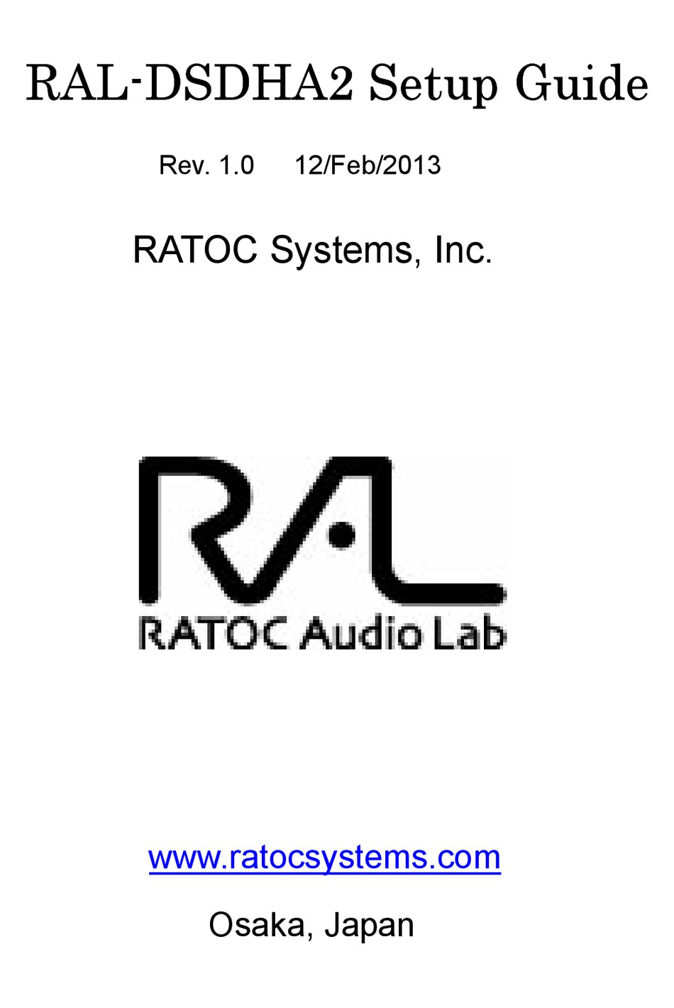 RATOC SYSTEMS RAL-DSDHA2 SETUP MANUAL Pdf Download | ManualsLib