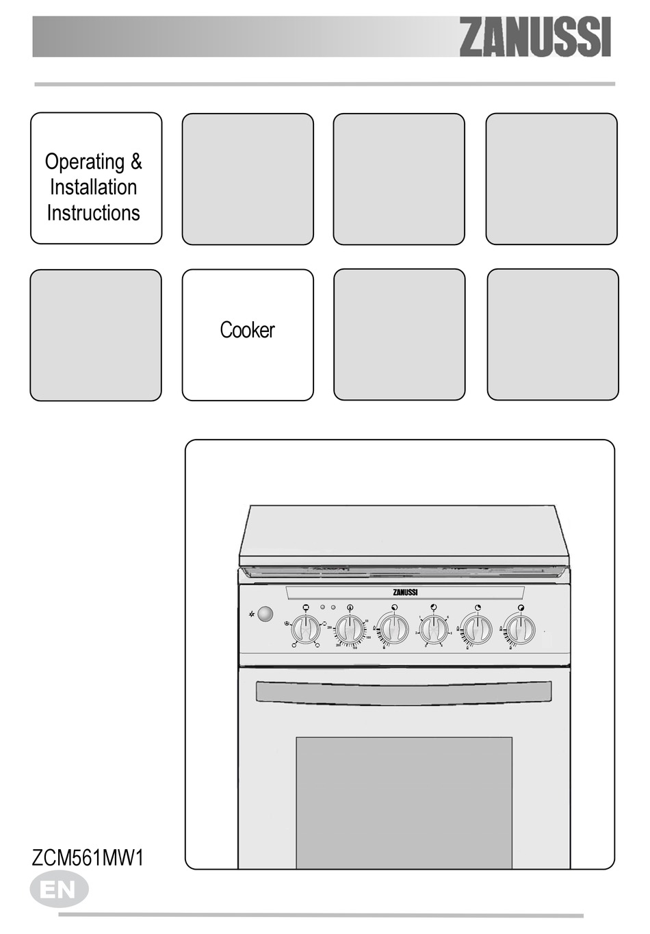 ZANUSSI ZCM561MW1 OPERATING & INSTALLATION INSTRUCTIONS MANUAL Pdf