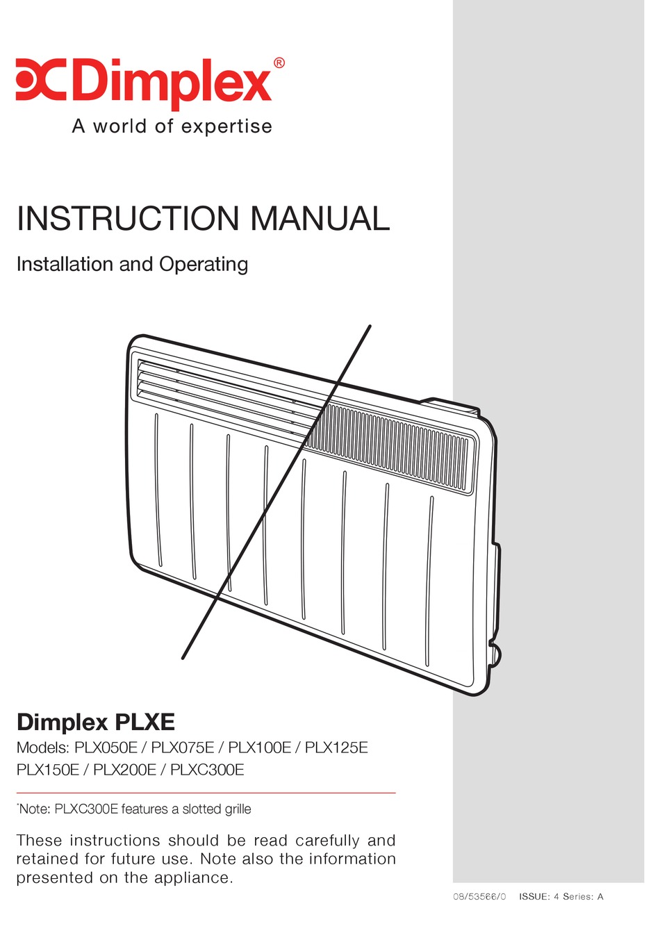 DIMPLEX PLX050E INSTRUCTION MANUAL Pdf Download | ManualsLib