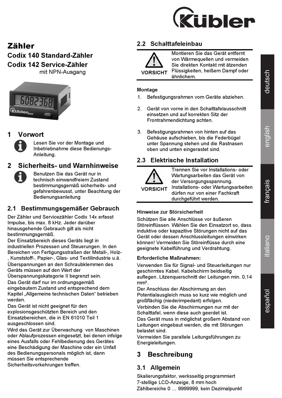 KUBLER CODIX 140 MANUAL Pdf Download | ManualsLib