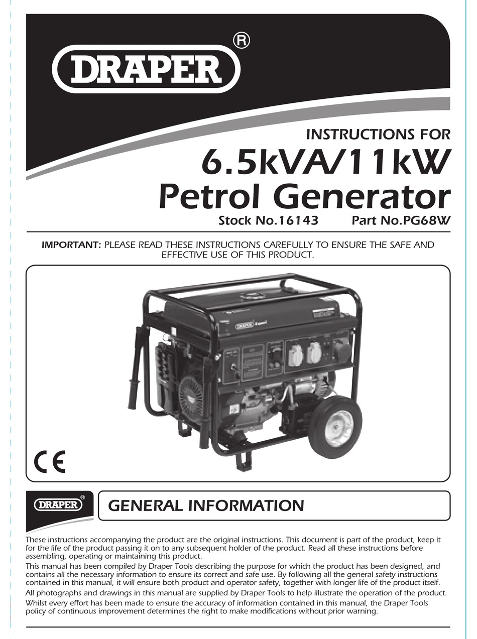DRAPER 16143 INSTRUCTIONS MANUAL Pdf Download ManualsLib