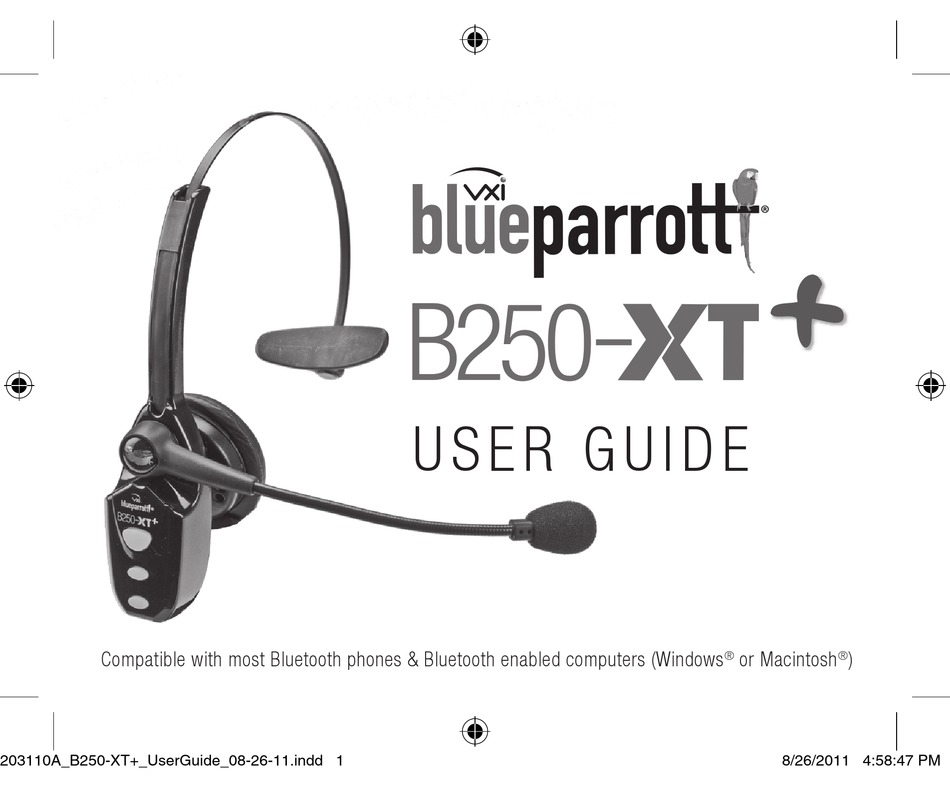 BLUEPARROTT B250XT USER MANUAL Pdf Download ManualsLib