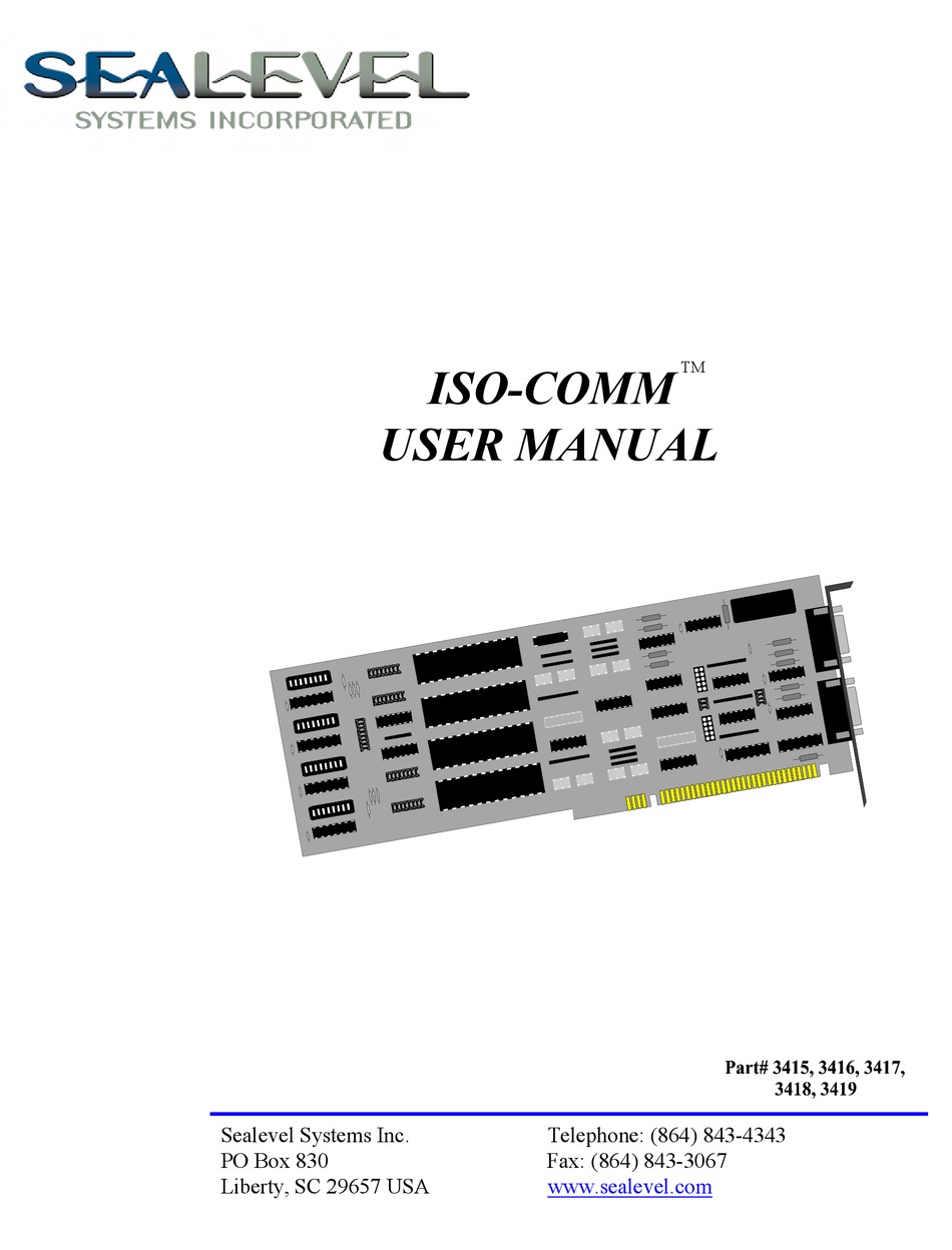 SEALEVEL USER MANUAL Pdf Download ManualsLib