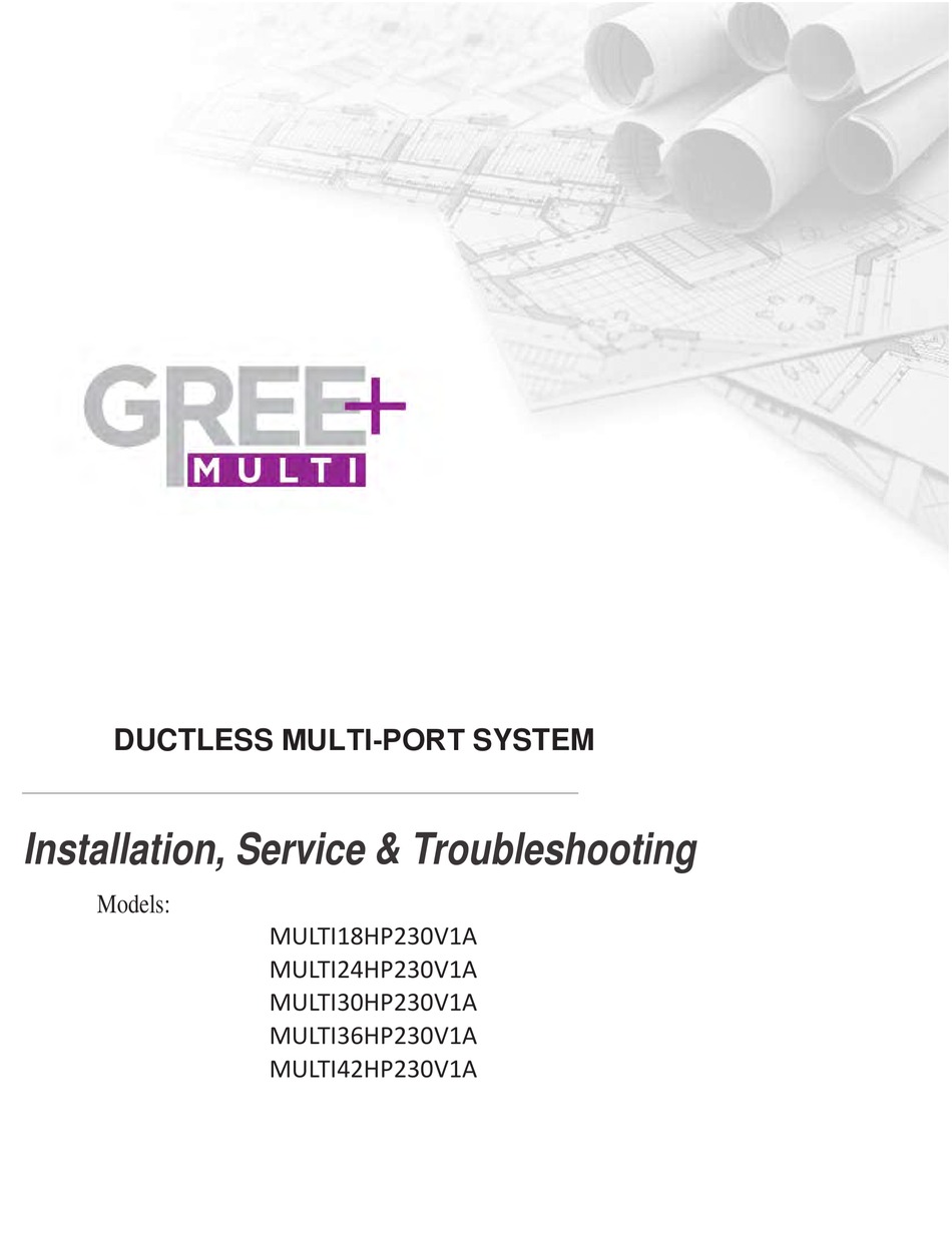 GREE MULTI18HP230V1A INSTALLATION, SERVICE & TROUBLESHOOTING Pdf ...